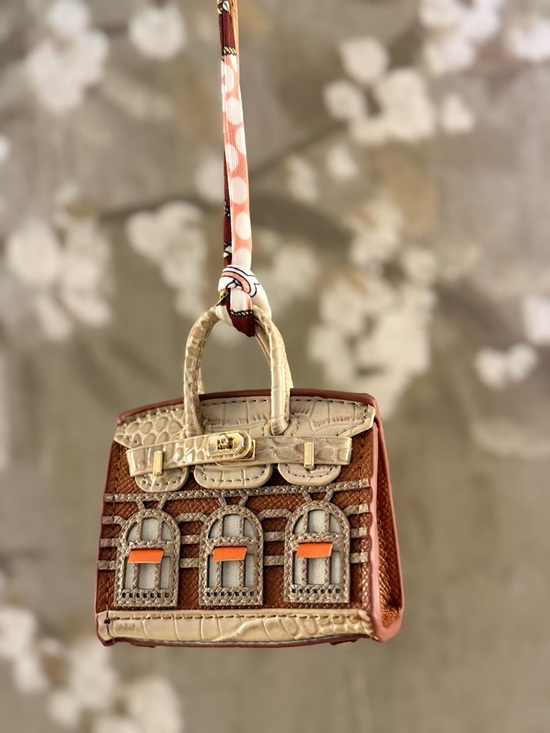 Accessories - Mini Bag Charms in Beige and Brown